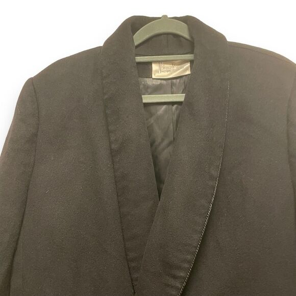 Vintage Neiman Marcus Union Made Cashmere Long Black Winter Coat - Picture 2 of 9
